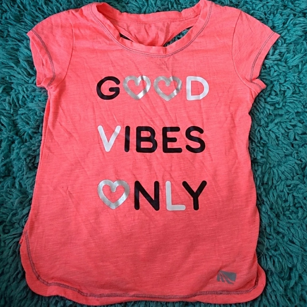 Girls Athletic Shirt " Good Vibes Only" size 7/8